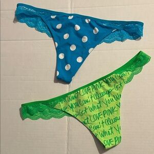Victoria's Secret Blue and Green Lace Panties NWT
